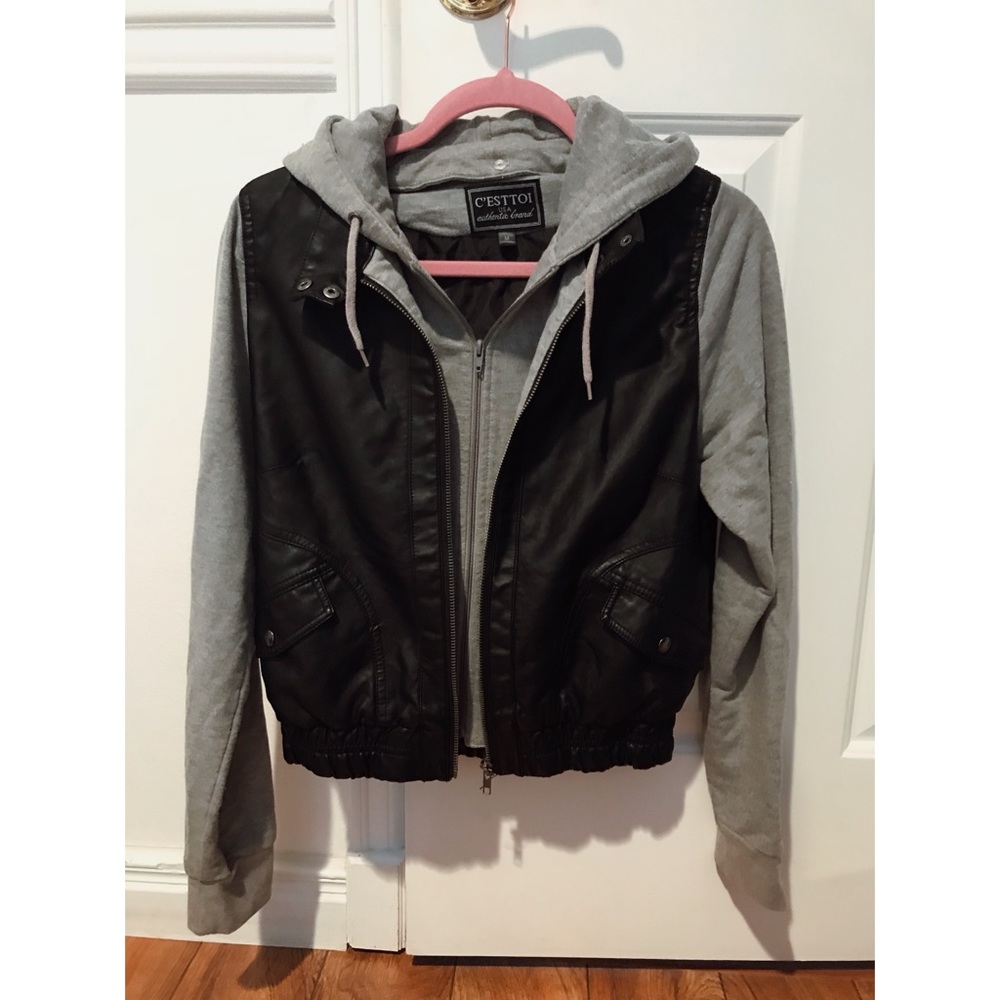 NWOT Black and Grey Zip Up Jacket